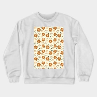 Abstract Floral Pattern in Earthy Tones Crewneck Sweatshirt